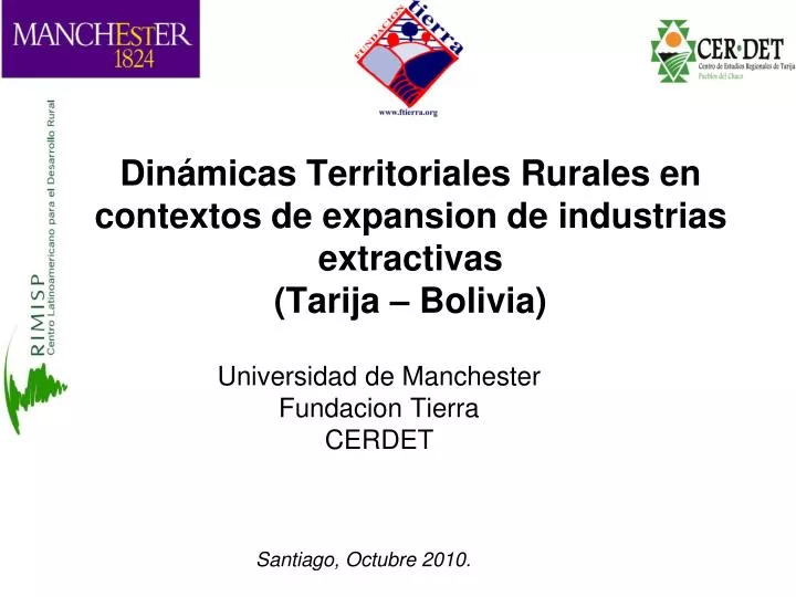 din micas territoriales rurales en contextos de expansion de industrias extractivas tarija bolivia