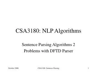 CSA3180: NLP Algorithms