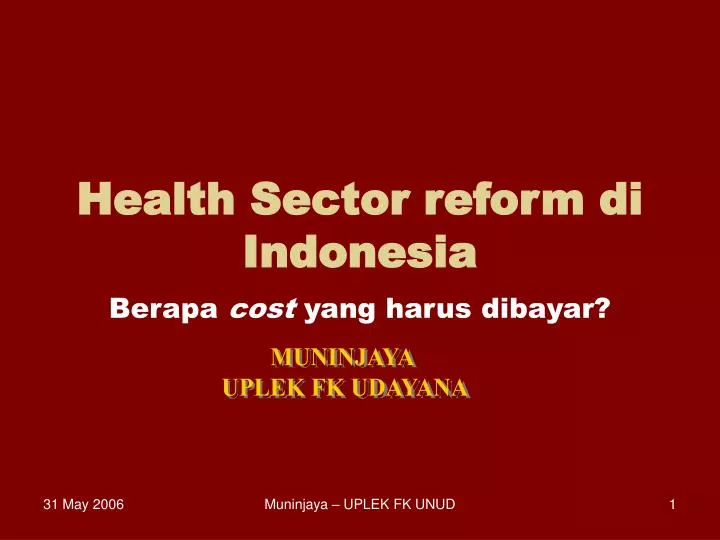 health sector reform di indonesia