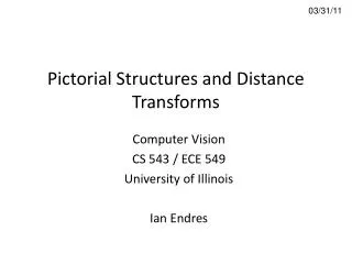 Pictorial Structures and Distance Transforms