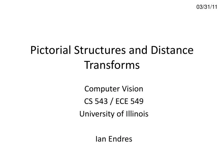 pictorial structures and distance transforms