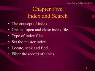 Chapter Five Index and Search
