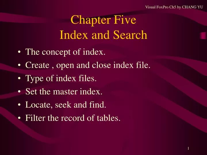 chapter five index and search