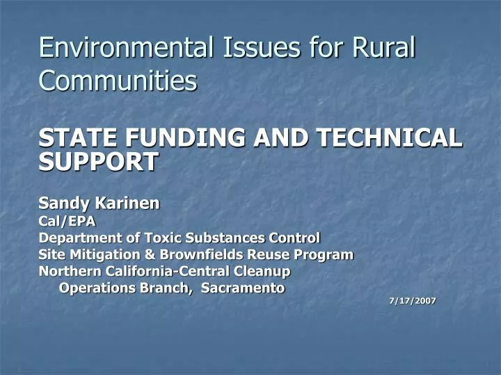 environmental issues for rural communities