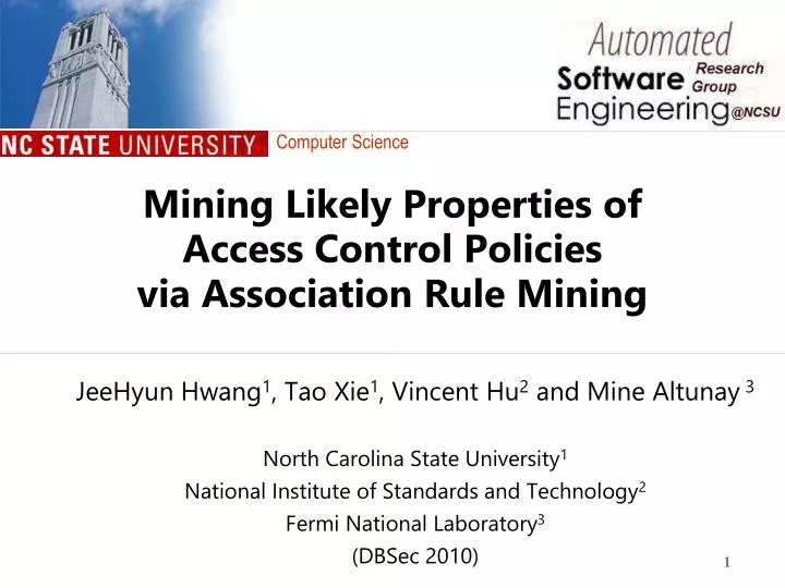mining likely properties of access control policies via association rule mining