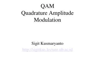QAM Quadrature Amplitude Modulation