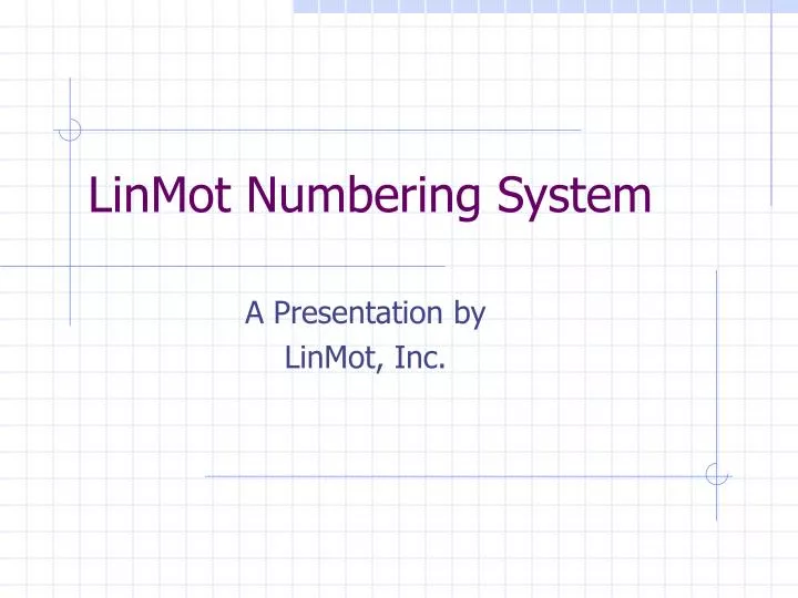 linmot numbering system