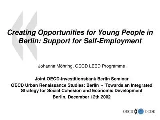 Creating Opportunities for Young People in Berlin: Support for Self-Employment