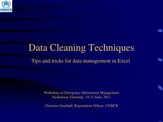 Data Cleaning Techniques