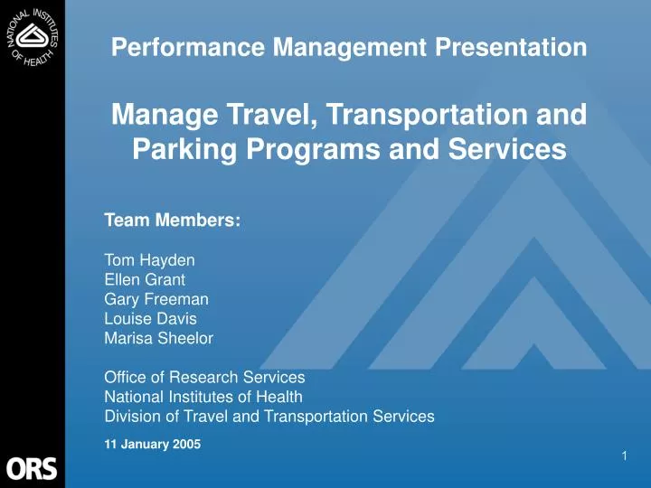 performance management presentation manage travel transportation and parking programs and services