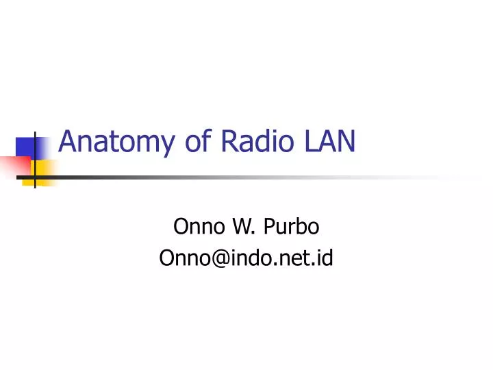 anatomy of radio lan