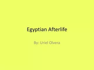 Egyptian Afterlife