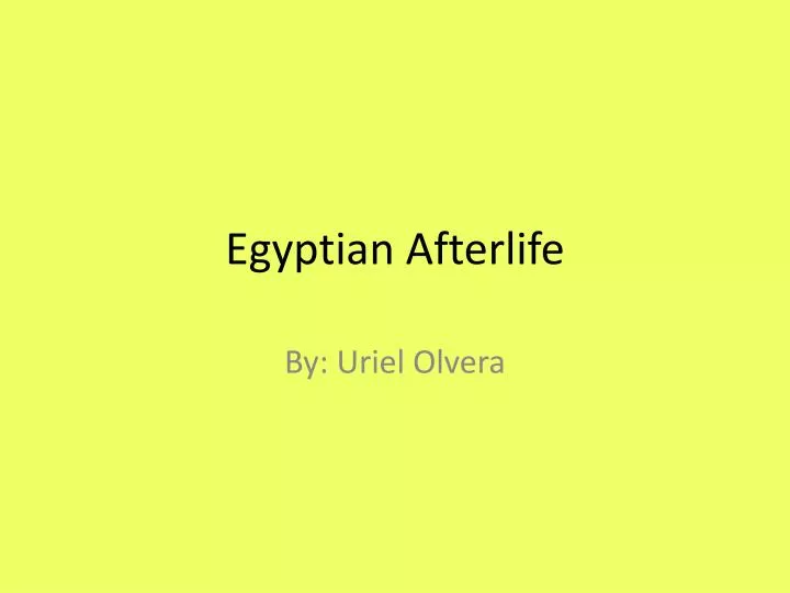 egyptian afterlife