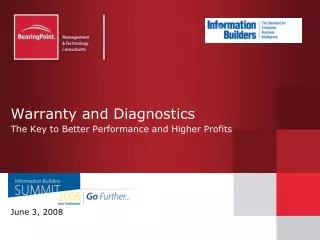 Warranty and Diagnostics The Key to Better Performance and Higher Profits