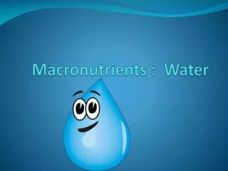 Macronutrients : Water
