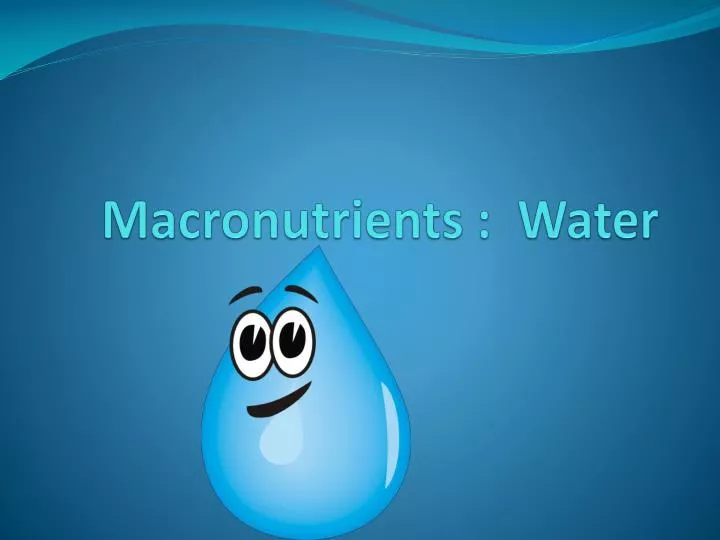 macronutrients water