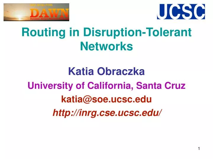 routing in disruption tolerant networks