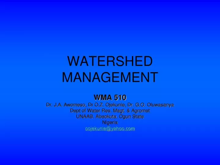 watershed management