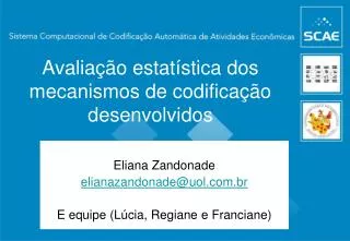 avalia o estat stica dos mecanismos de codifica o desenvolvidos