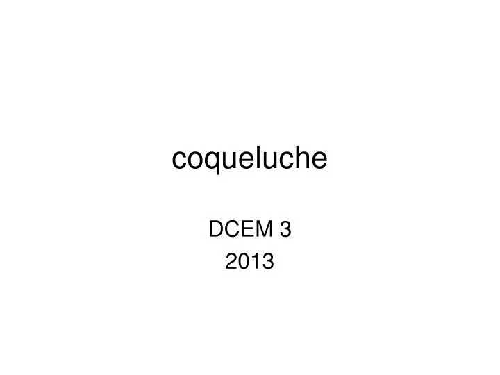 coqueluche