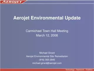 Aerojet Environmental Update