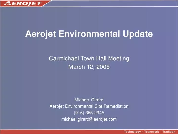 aerojet environmental update