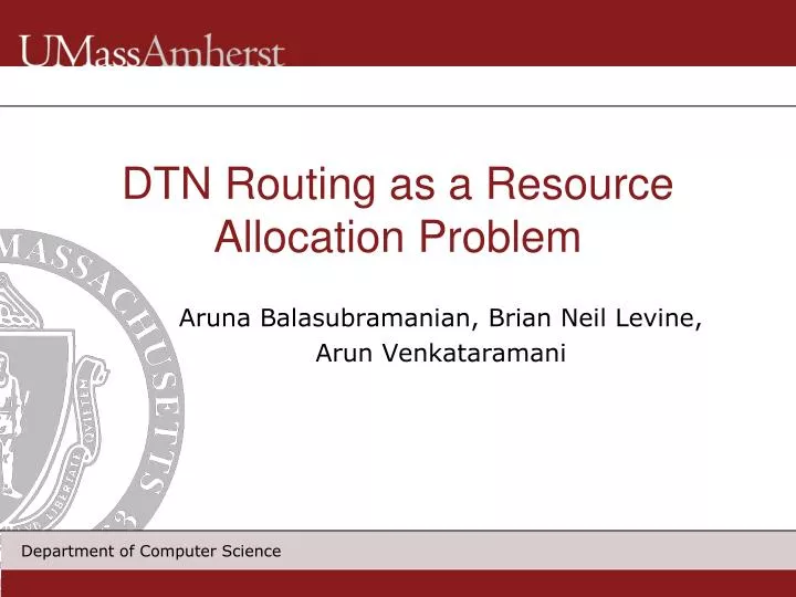 dtn routing as a resource allocation problem
