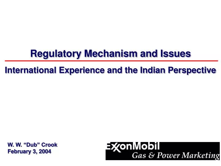 regulatory mechanism and issues