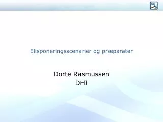 eksponeringsscenarier og pr parater