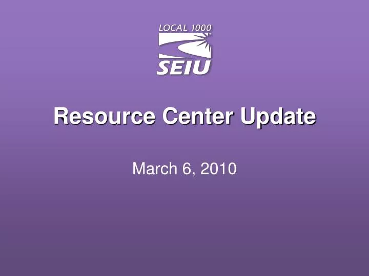 resource center update