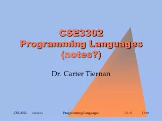 CSE3302 Programming Languages (notes?)
