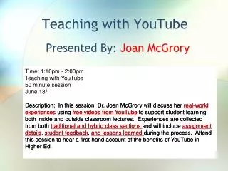 Teaching with YouTube