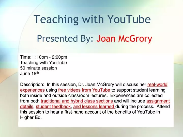 teaching with youtube