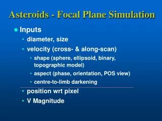 Asteroids - Focal Plane Simulation