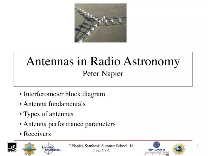 antennas in radio astronomy peter napier