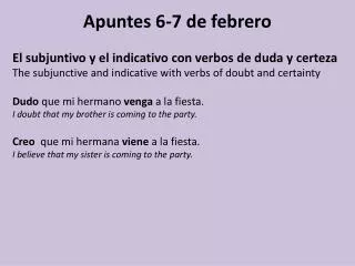 Apuntes 6-7 de febrero