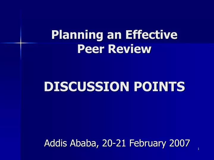 planning an effective peer review discussion points