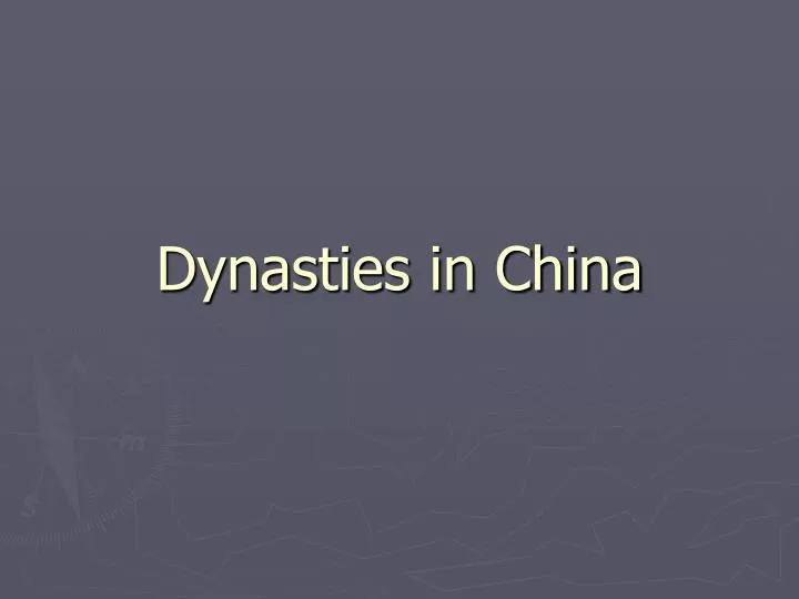 dynasties in china