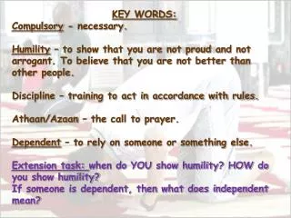 KEY WORDS: Compulsory - necessary.
