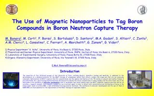 The Use of Magnetic Nanoparticles to Tag Boron Compounds in Boron Neutron Capture Therapy