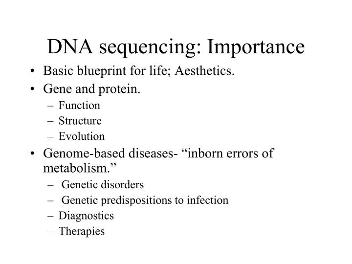 dna sequencing importance