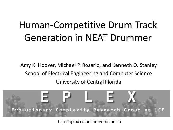 human competitive drum track generation in neat drummer