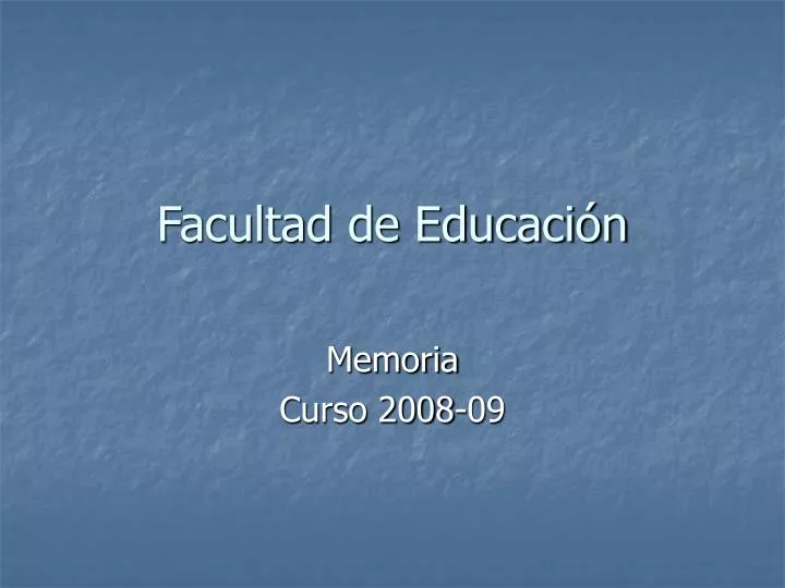 facultad de educaci n