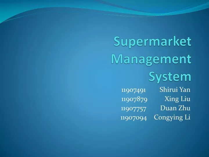 supermarket management system