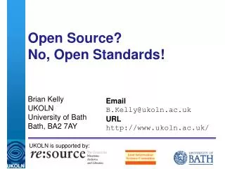Open Source? No, Open Standards!