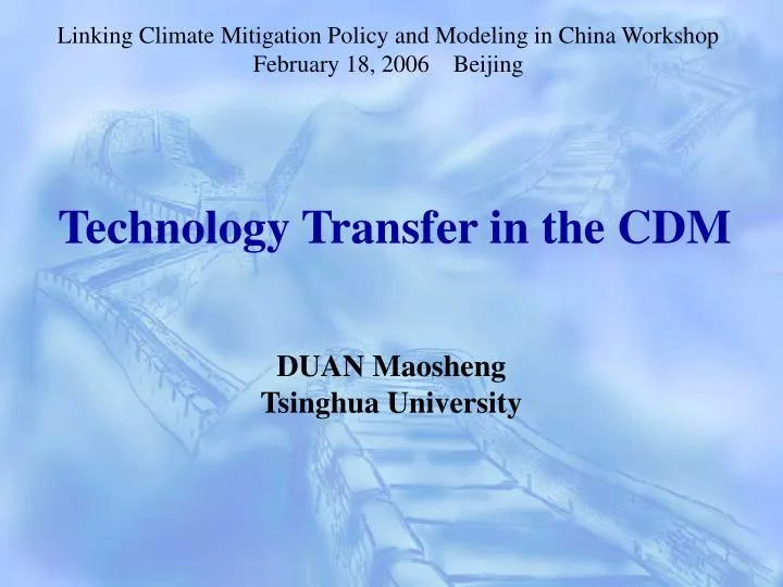 technology transfer in the cdm