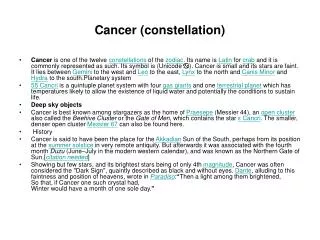 Cancer (constellation)