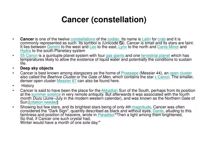 cancer constellation