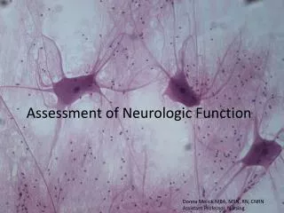 Assessment of Neurologic Function