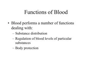 functions of blood